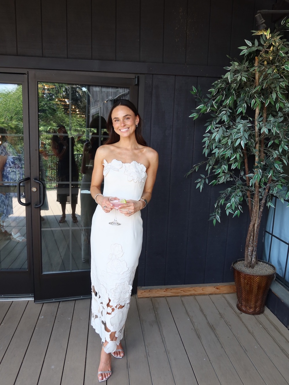 LEO LIN Rayna Crepe Strapless Dress